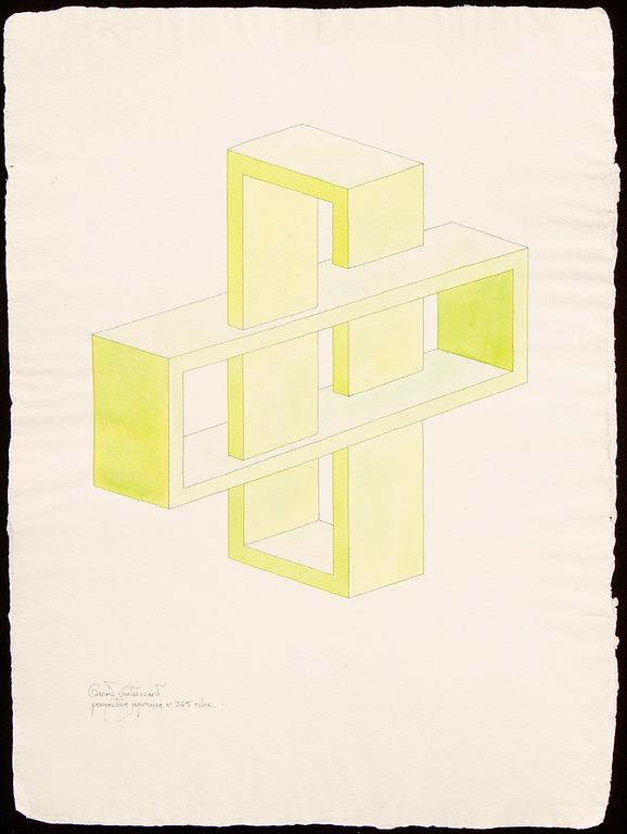 Oscar Reutersvärd, water color,, signed.