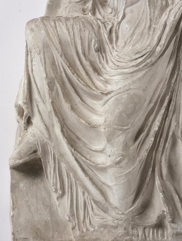 A presumably French 19th century plaster cast of the Nike of the Sandal.