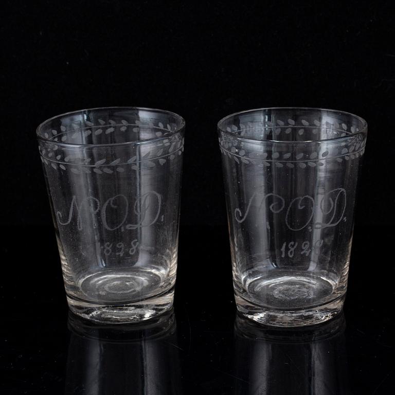 Two glasses, Cedersbergs glasbruk, 1828.