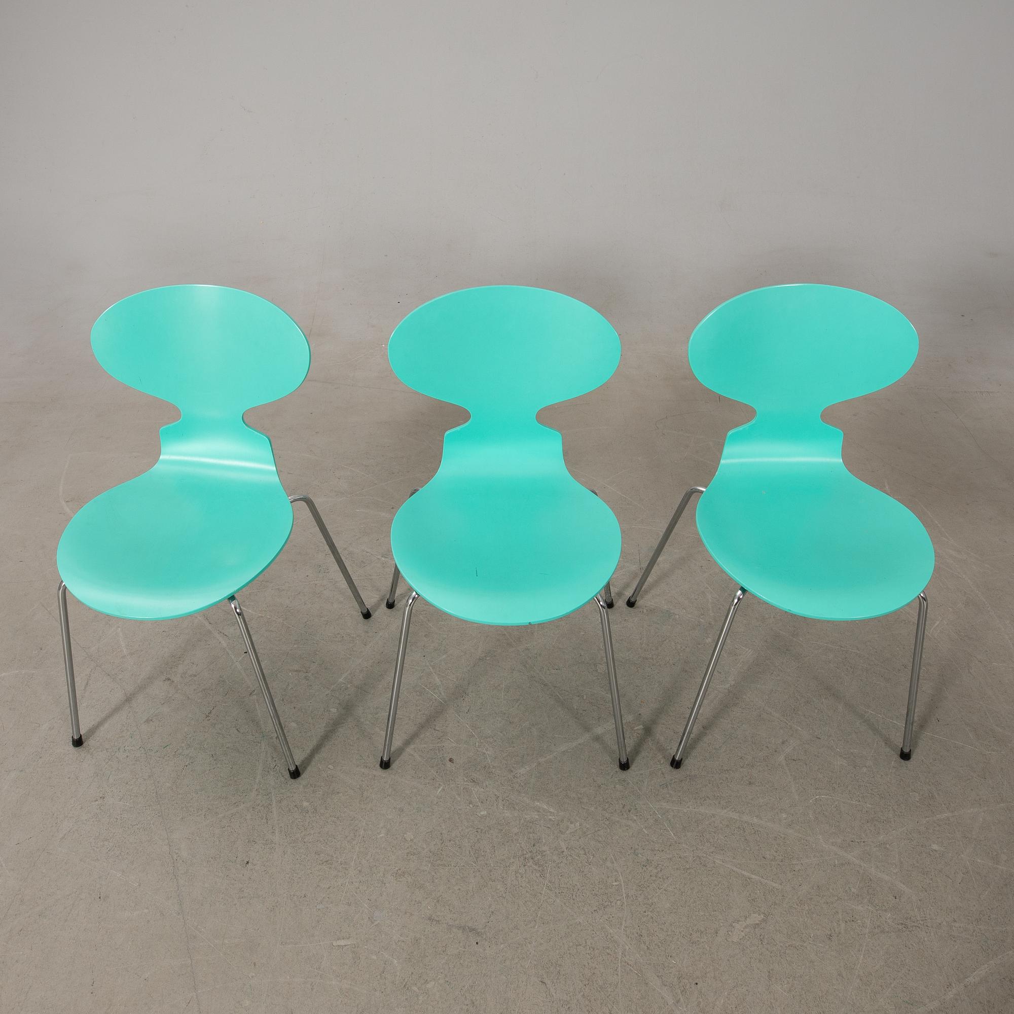 Arne Jacobsen, stolar 8 st, "Myran", Fritz Hansen, 1993.