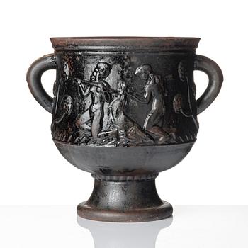 Ivar Johnsson, a pair of Swedish Grace cast iron garden urns 'Diana', Näfveqvarn, Sweden.