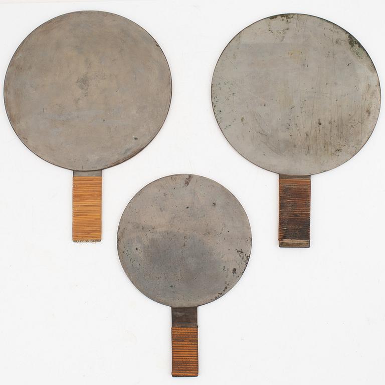 Three japanese mirrors, first half of the 20th century.