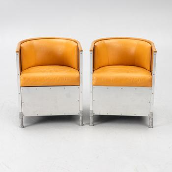 Mats Theselius, fåtöljer, ett par, "Aluminiumfåtölj", Källemo, Värnamo, efter 1990.