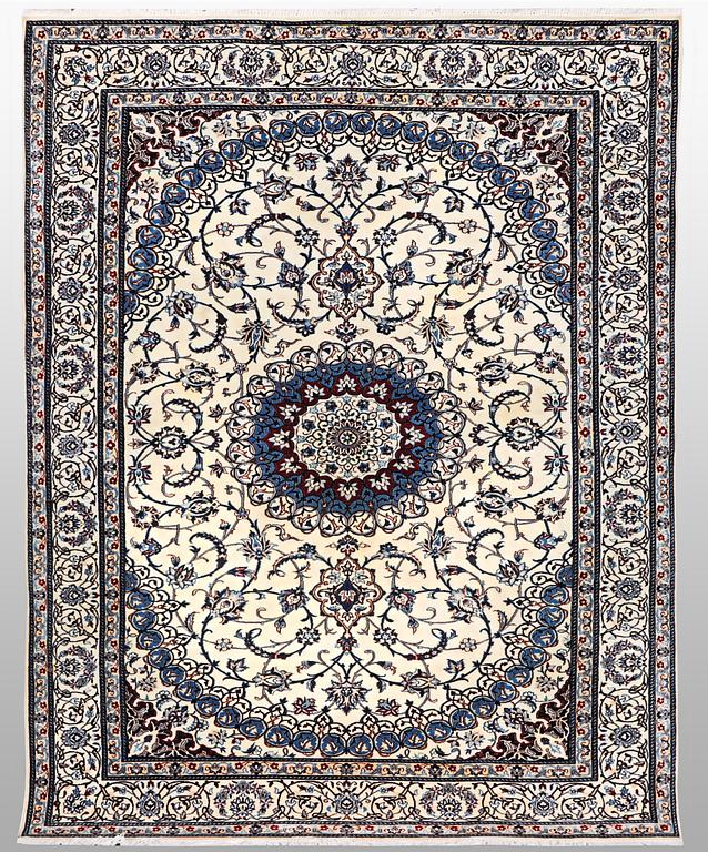 A rug, Nain, Part Silk, sk 6 LAA, ca 204 x 137 cm.