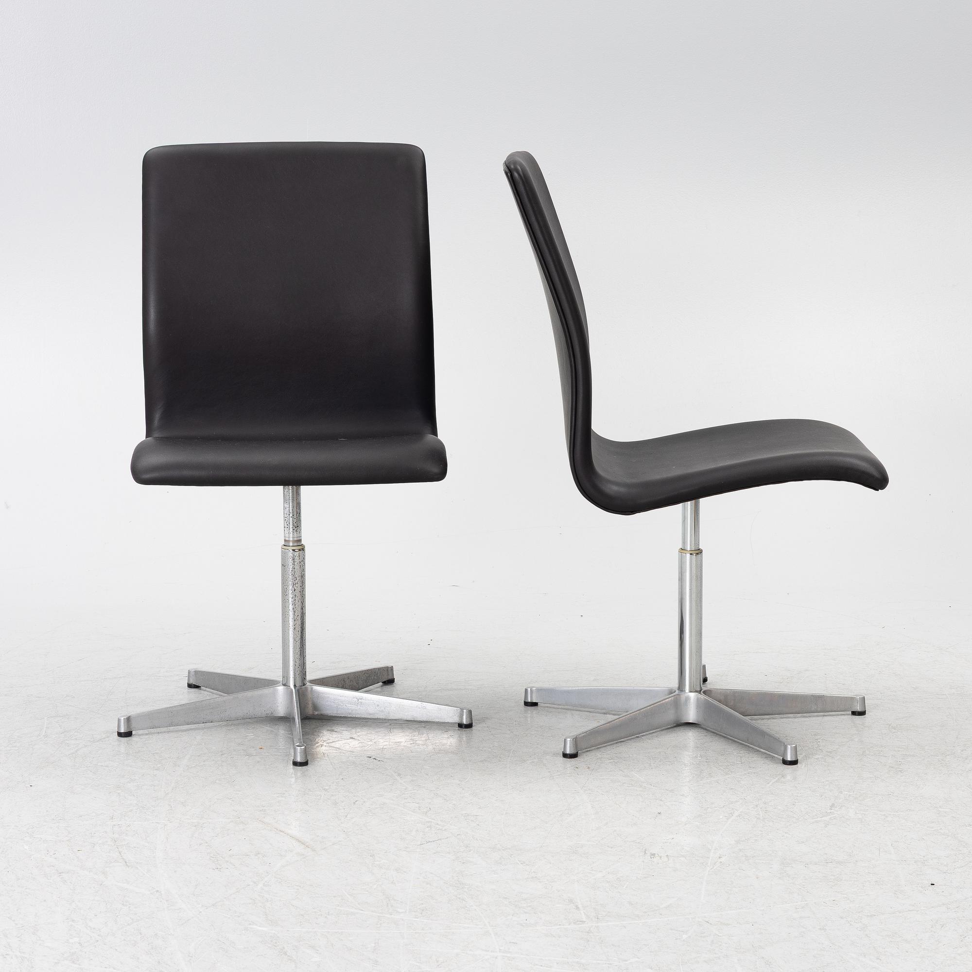 Arne Jacobsen, Stolar 4 st. "Oxford Chair", Fritz Hansen, Danmark.