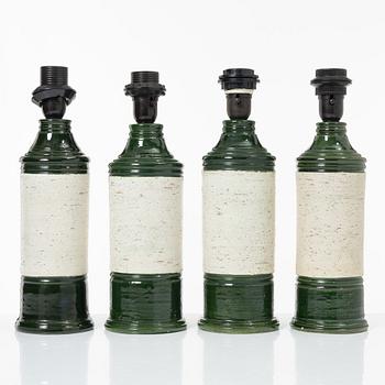 Bordslampor, 4 st, Bitossi för Bergboms, 1900-talets andra hälft.