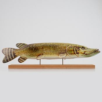 Sven Wejsfelt, a stoneware pike figurine/sculpture, Gustavsberg, Sweden.