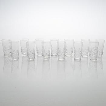 An 'Yrjö' crystal glassware set, 58 pieces, Riihimäen Lasi, Finland, latter half of the 20th century.