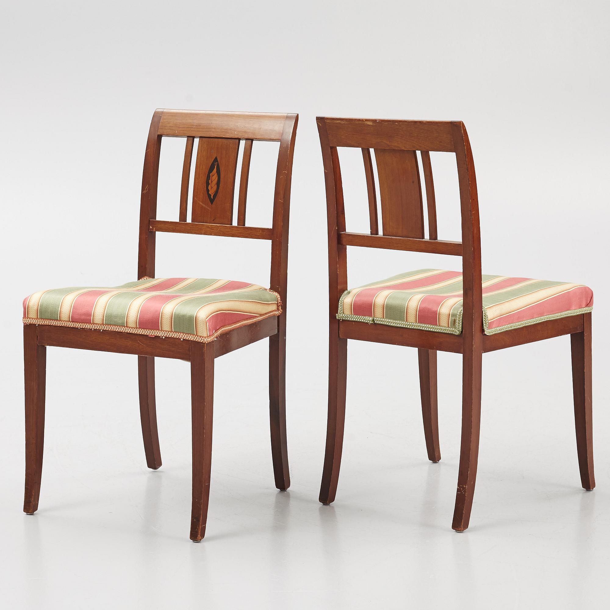 A set of four Empire chairs, southern Sweden, early 19th century.