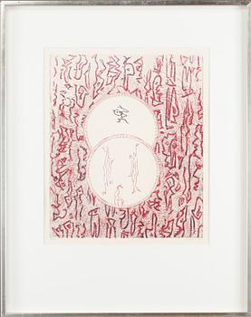 Max Ernst · MAX ERNST, färglitografi, signerad.