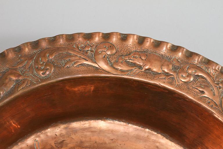 SKÅLFAT/DOPFAT, koppar, 1600-/1700-tal.