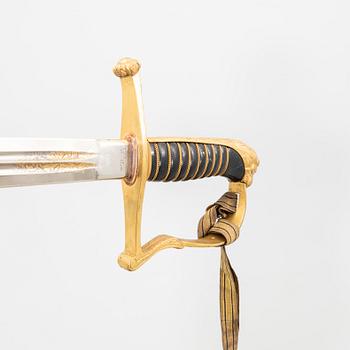 A Swedish infantry officer's sabre, 1899 pattern, with scabbard.