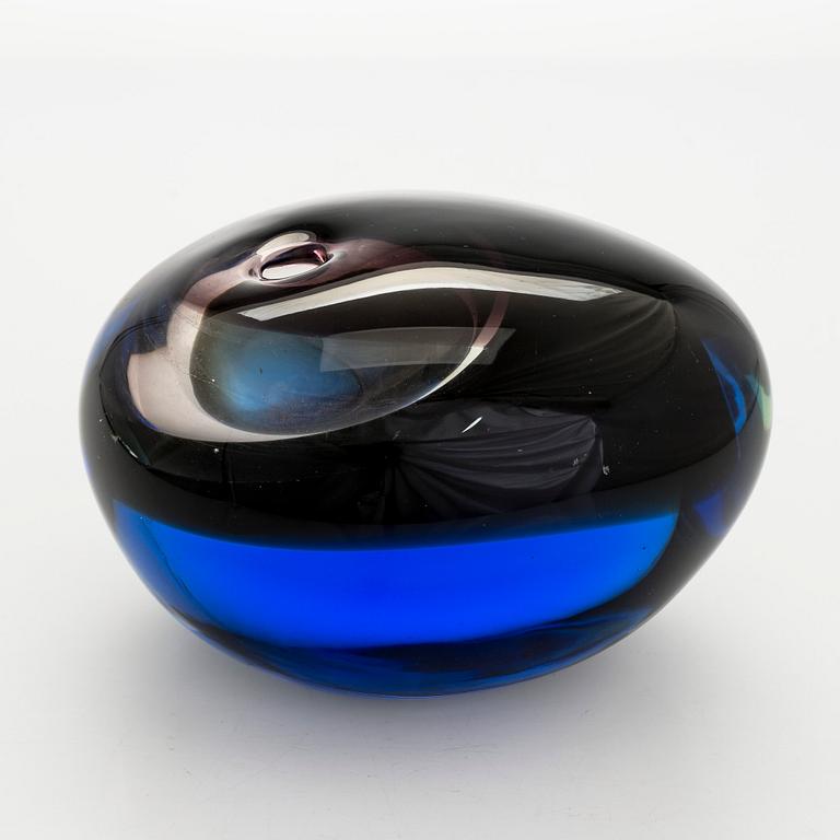 Timo Sarpaneva, lasiveistos, "Black bird", signeerattu Timo Sarpaneva 1997.