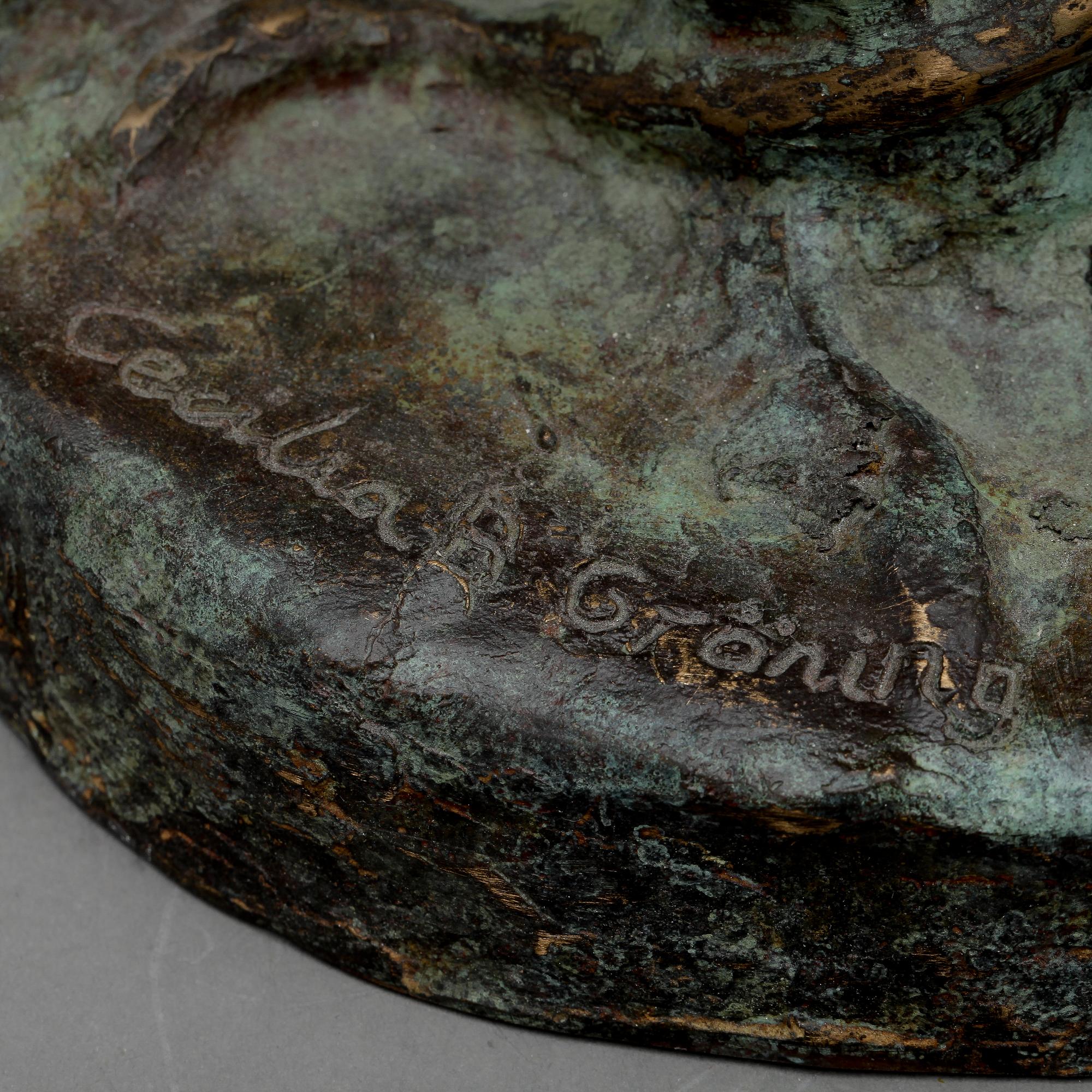 CECILIA B GRÖNING, brons och silver, signerad Cecilia B Gröning.