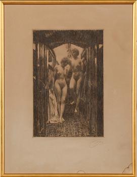 Anders Zorn · ANDERS ZORN, etsning, signerad.