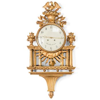 A late gustavian wall clock by Jacob Kock (clockmaker in Stockholm 1762-1803).