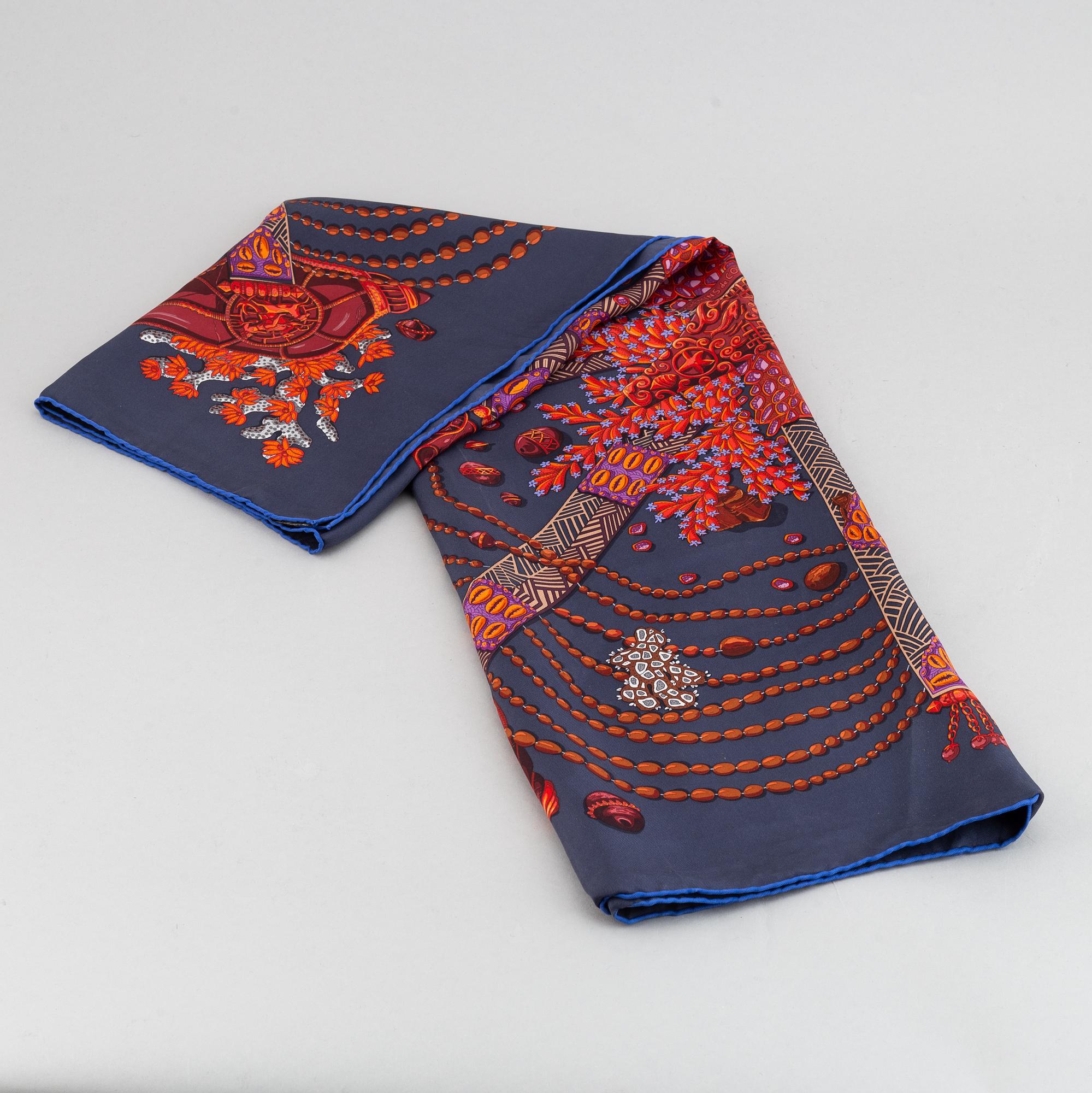 Hermès, a silk scarf 'Chemins de Corail'.