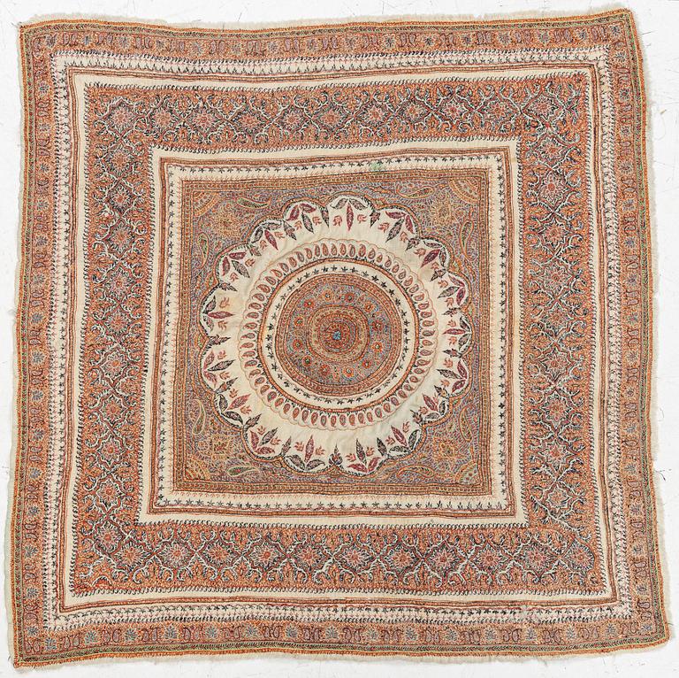 Termeh sjal sannolikt Yazd, ca 100 x 97 cm.
