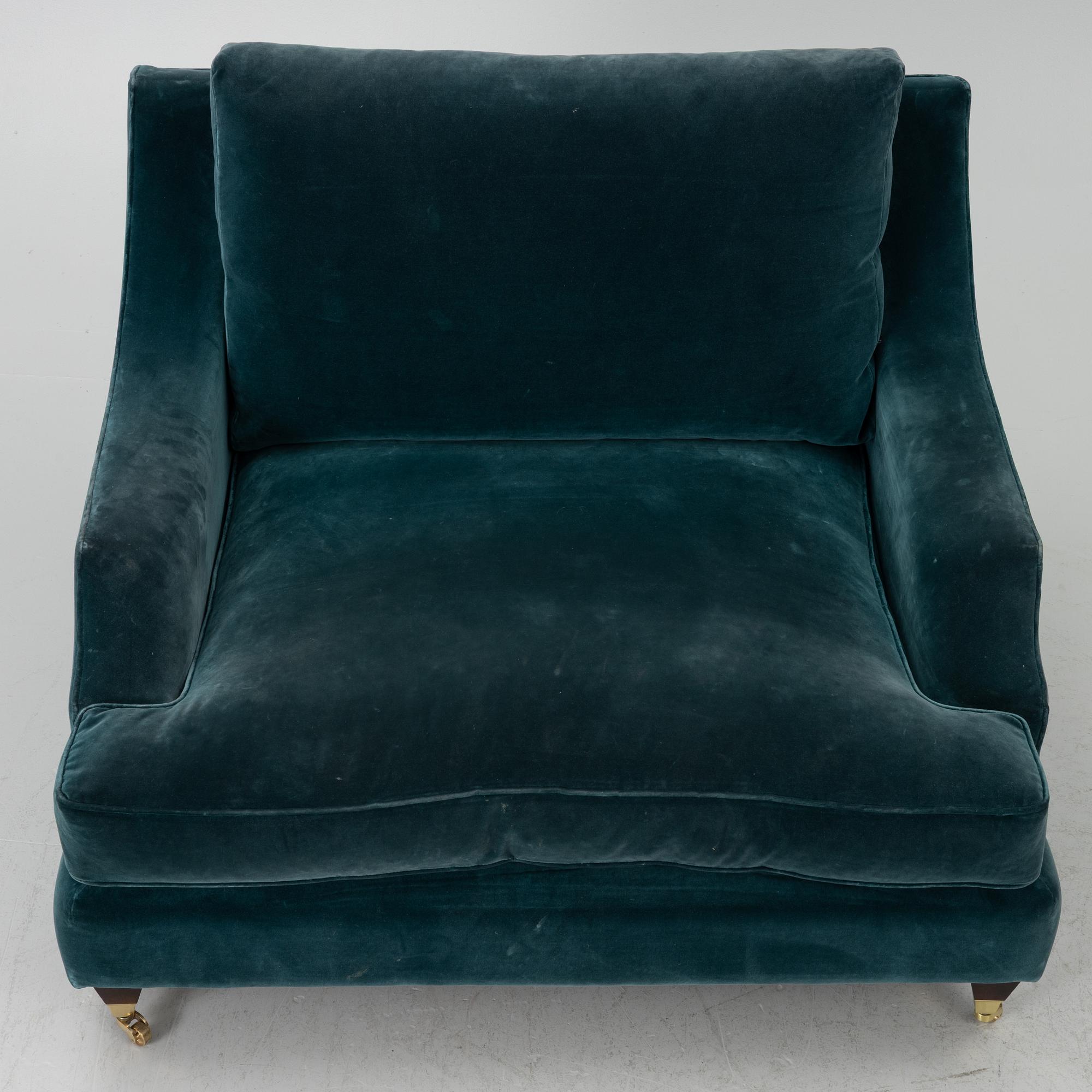 An armchair and footstool, JIO furniture, contemporary.