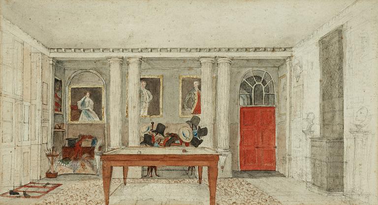 Maria Elisabeth Augusta (Lily) Cartwright, Billiard room at Aynhoe Park.