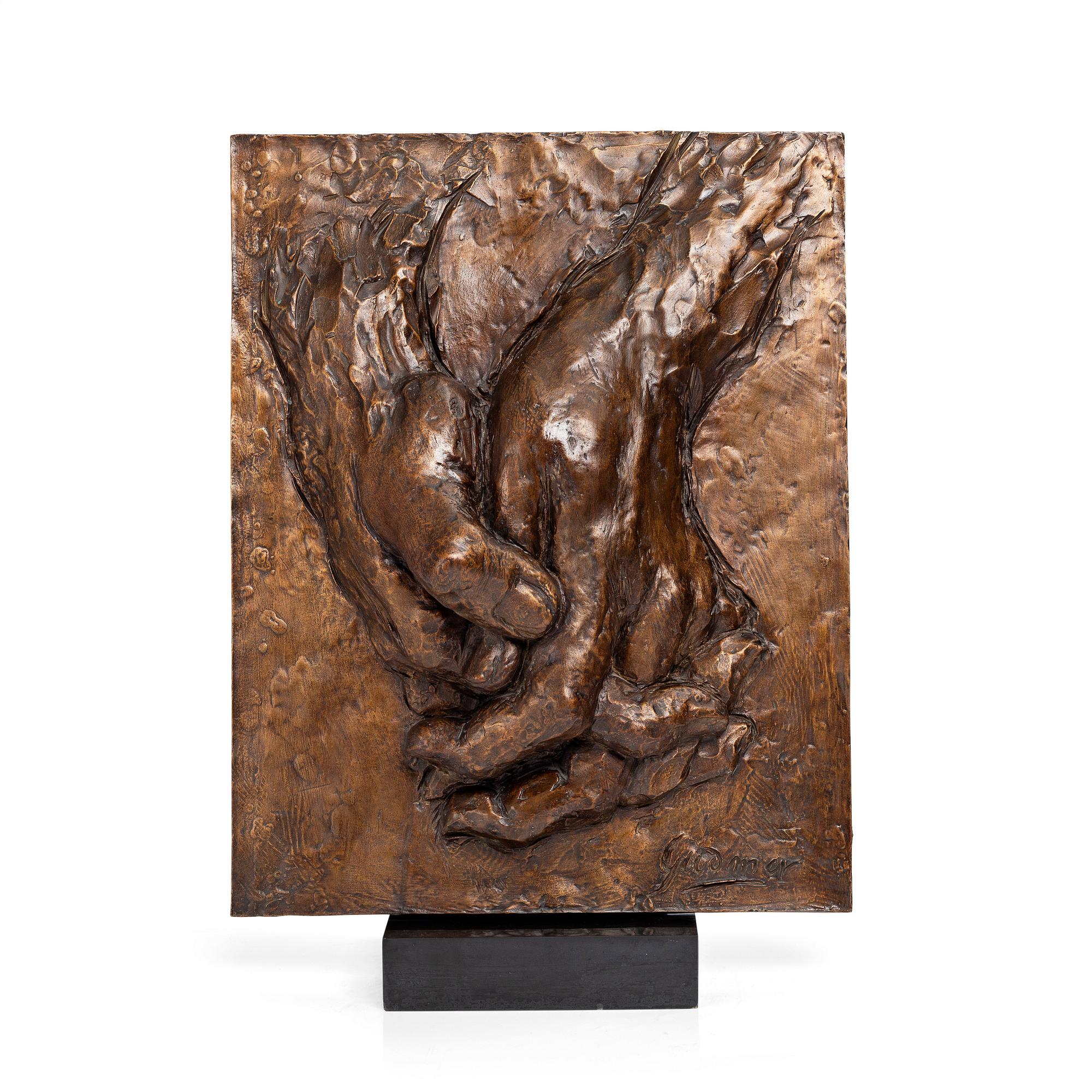 Gudmar Olovson, relief/sculpture. Signed. Numbered. Foundry mark. Bronze, total height 80 cm, length 58.5 cm.
