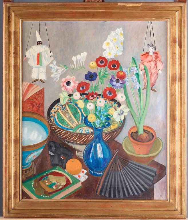 Hilding Linnqvist, "Fastlagsbukett" (Still life with flowers).