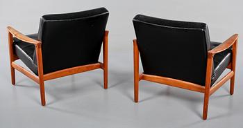 FÅTÖLJER, ett par, Bröderna Andersson, Ekenässjön, 1960-tal.
