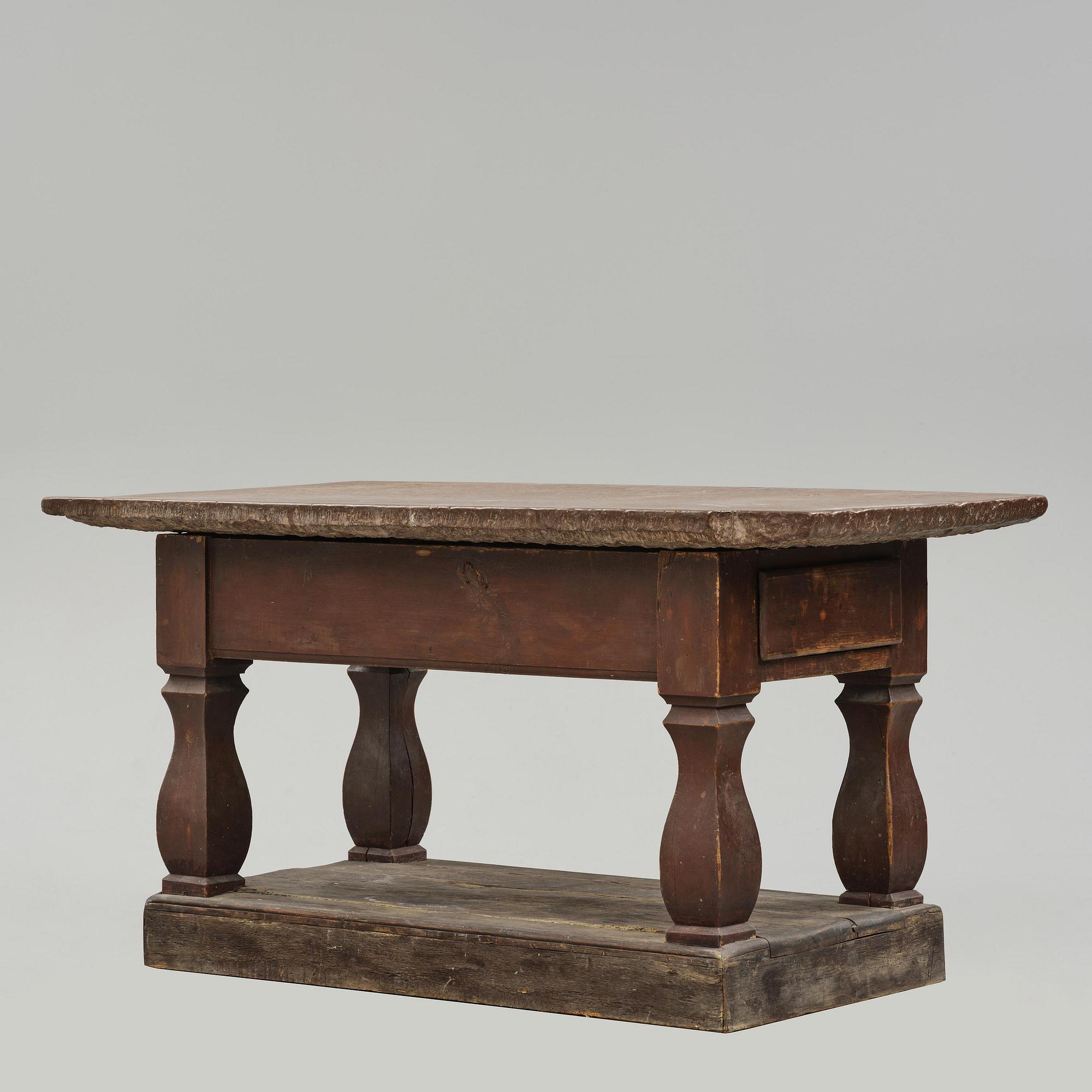 A Swedish baroque stone-top table, 18th century.