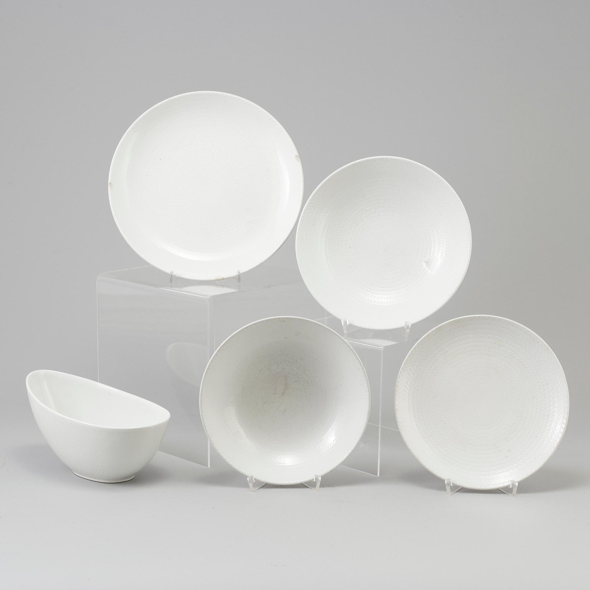 A Swedish Rörstrand 'Blå Eld' part dinner service. Design by Herta Bengtsson. (41 pieces).