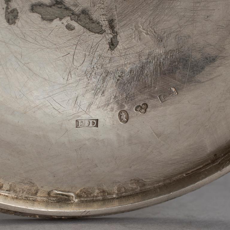 SOCKERSKÅLAR, ett par, silver, senempire, Falck & Dahlsten, Stockholm 1837.