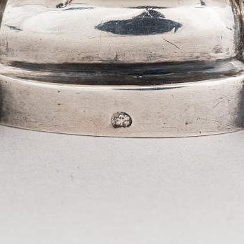 A silver sugar bowl, unknown maker's mark F.G, assay master mark Dimitri Ilyich Tverskoy, Saint Petersburg, Russia 1842.