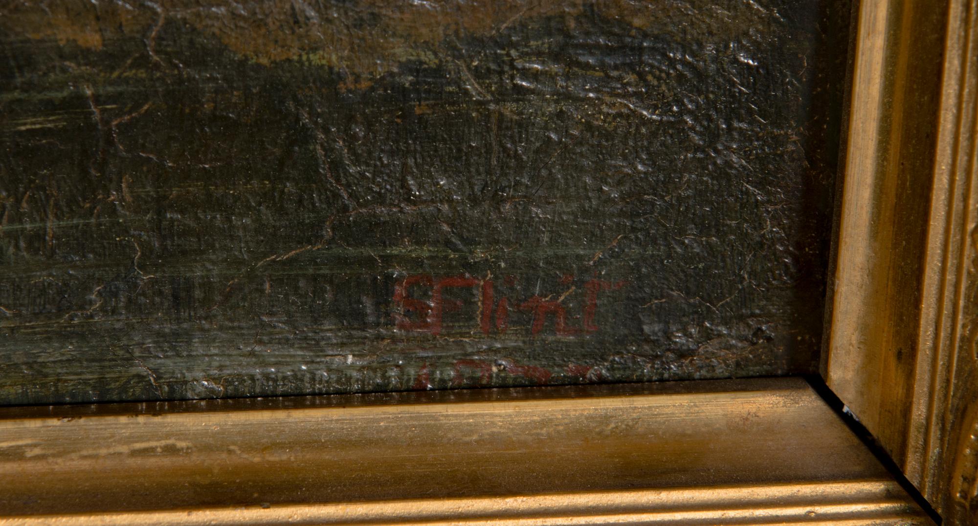 S.FLINT, oil on canvas, signed and dated 1877.