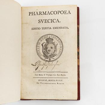 Three Swedish pharmacopoeiae of the 18th century.