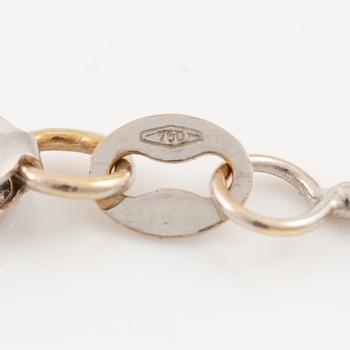 Pendant with chain, 18K white gold set with brilliant-cut diamonds.