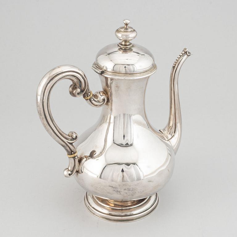 Kaffekanna, silver, Stockholm, 1800-talets andra hälft.