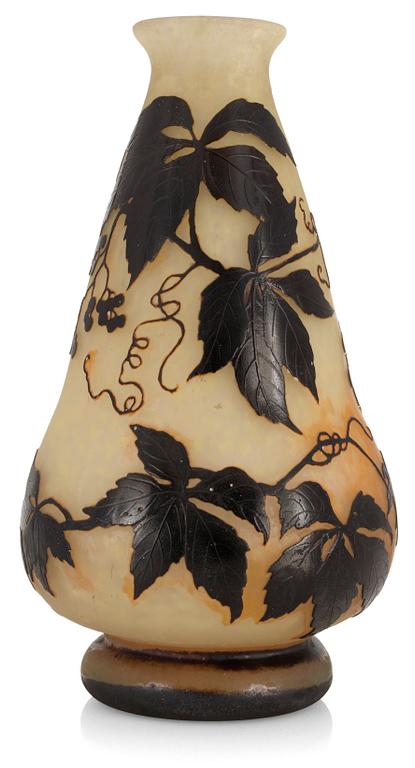 An André Delatte cameo glass vase, Nancy, France 1920´s.