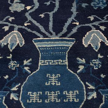 RUGS, 2 pieces, semi-antique Baotou, China, ca 110 x 58 and 111 x 60,5 cm.