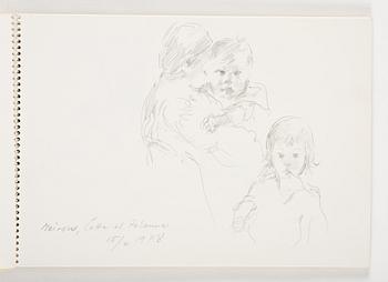 Lotte Laserstein, 3 skissblock med teckningar.