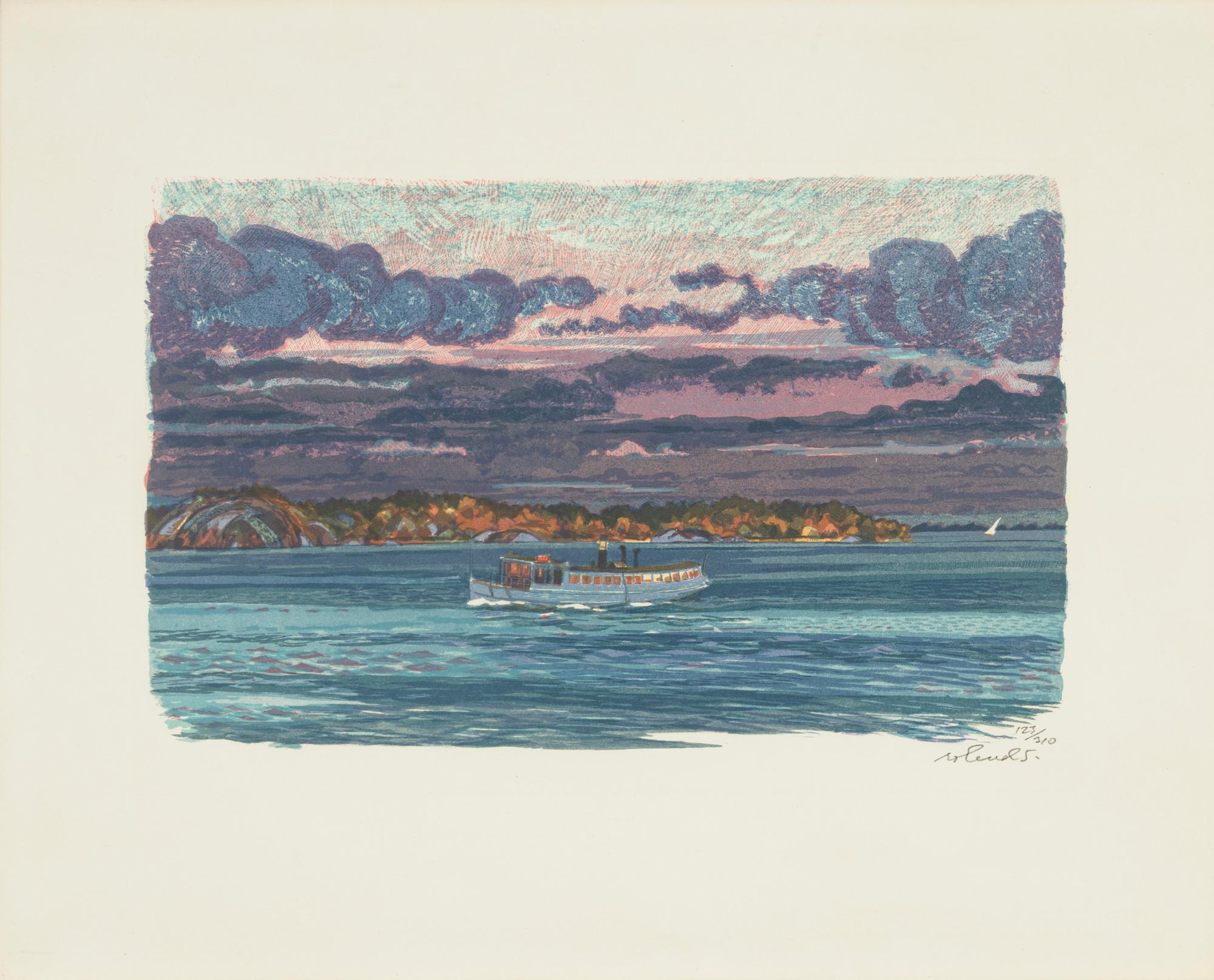 Roland Svensson, lithograph in colours, signed and numbered 123/310.