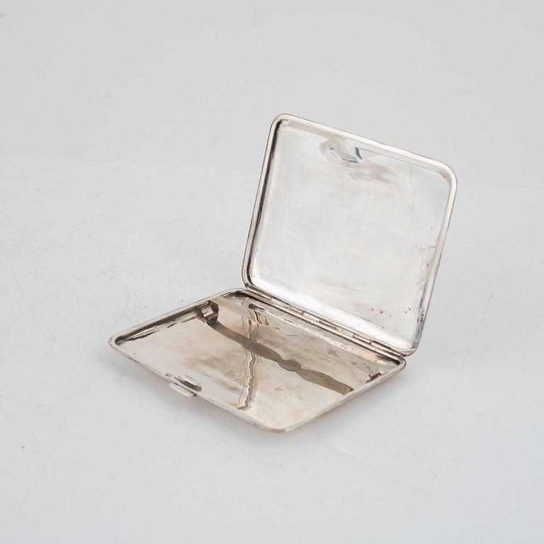 Cigarette case and box, sterling silver, Thailand.