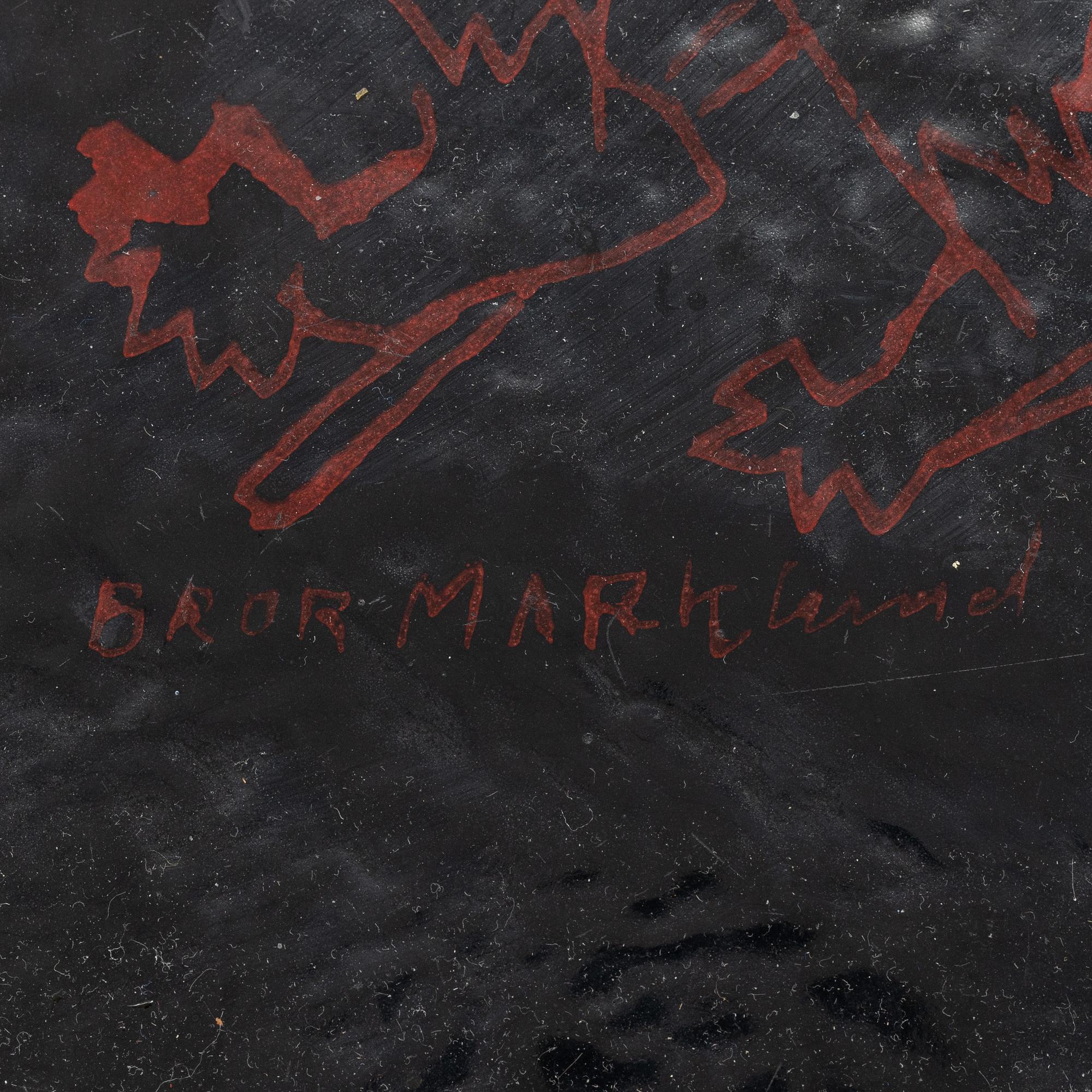 A brass and enameled coffee table, 1970's signed Bror Marklund.