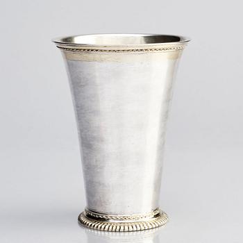 A Swedish early 18th century parcel-gilt silver beaker, mark of Arnold von der Hagen, Norrköping (active 1695-1740).