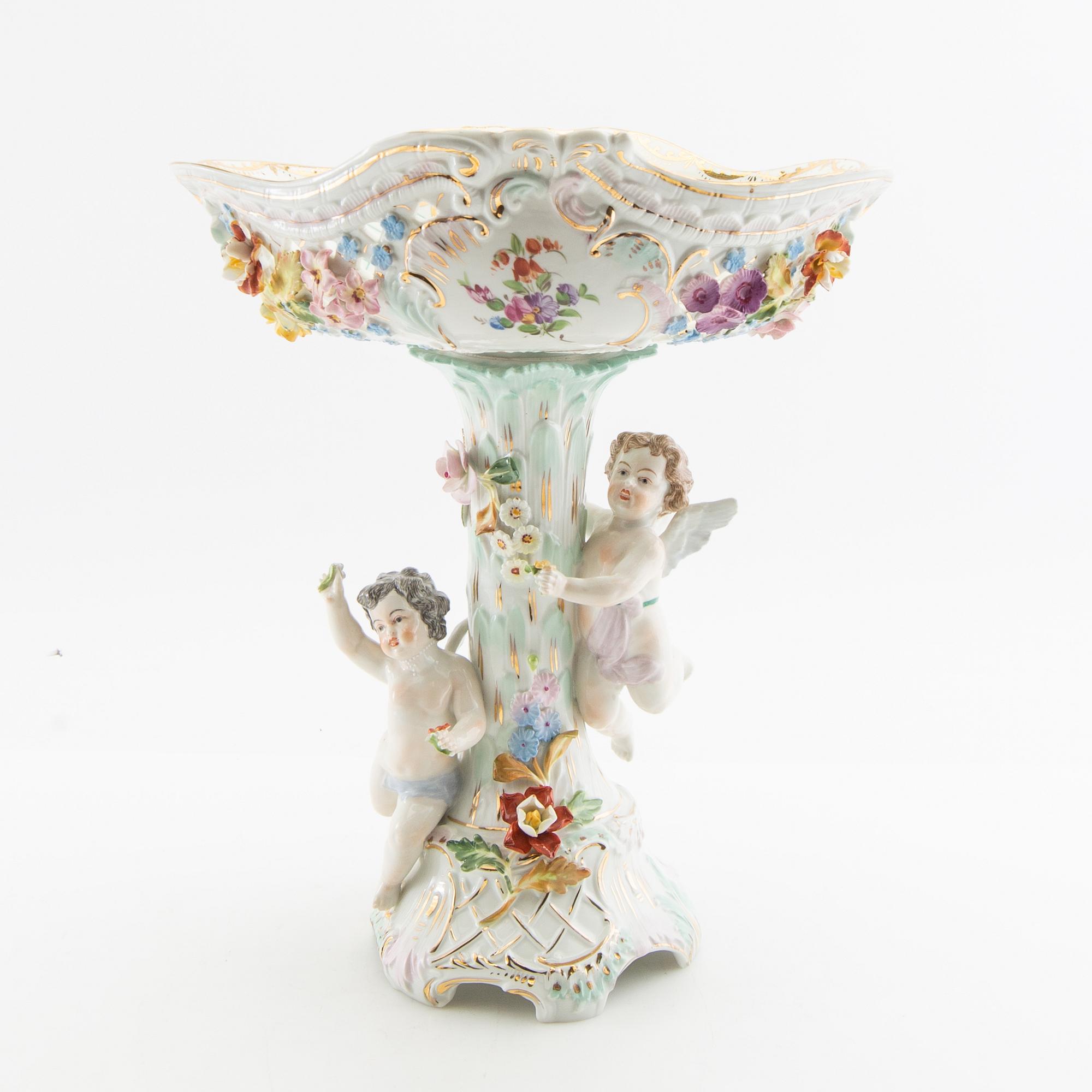 Bowl on foot Rococo style Germany mid-20th century porcelain.