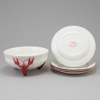 A creamware crayfish service from Rörstrand, late 20th century.