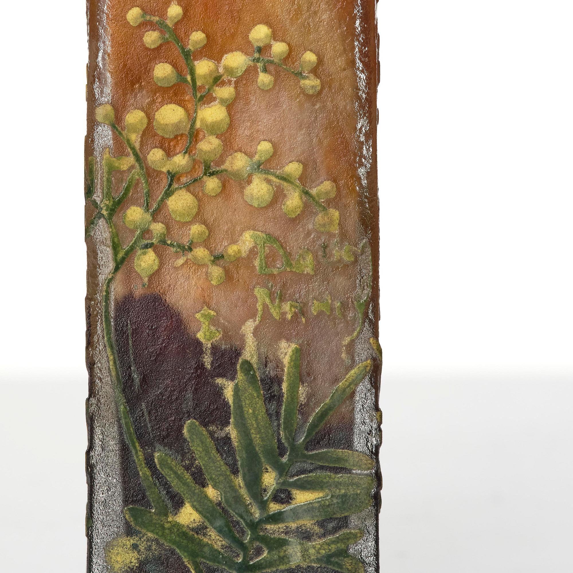 Daum Frères, a set of two Art Nouveau cameo glass vases, Nancy, France.