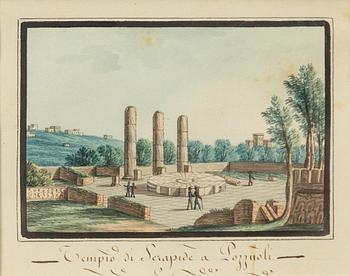 Unknown artist, first half of the 19th century, Travel sketches from Italy, 6 pcs.