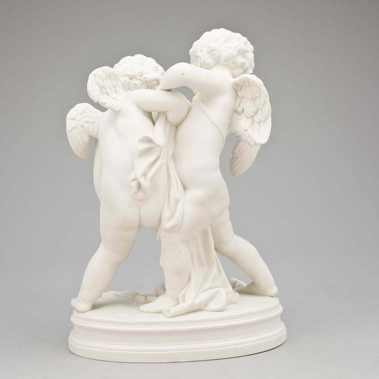 FIGURIN, parian, Gustavsberg, daterad 1909.