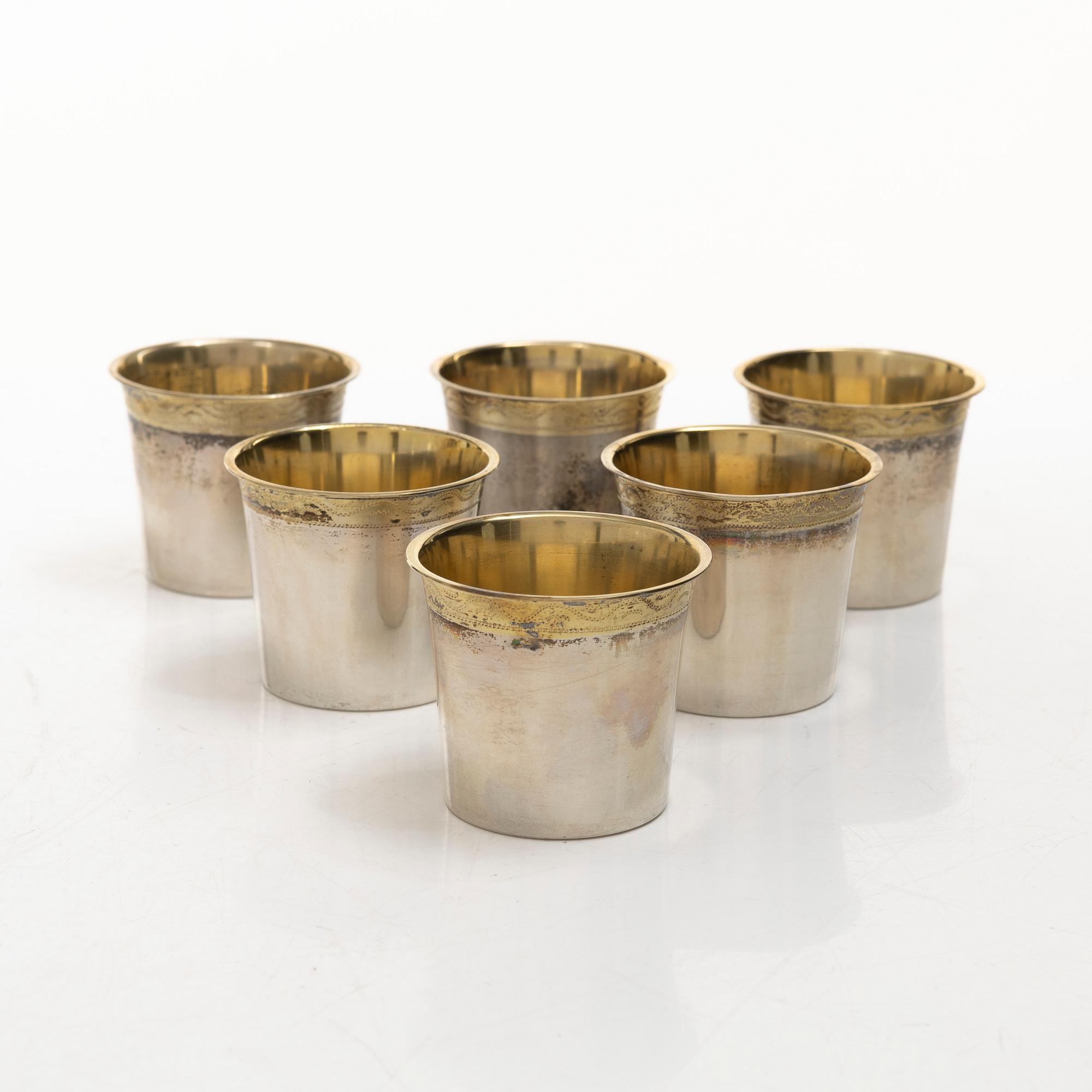 Eleven silver beakers, including marks of K Anderson, CG Hallberg, Eric Löfman for KG Markström, etc.