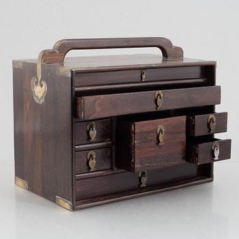A Chinese hardwood box, 20th century.
