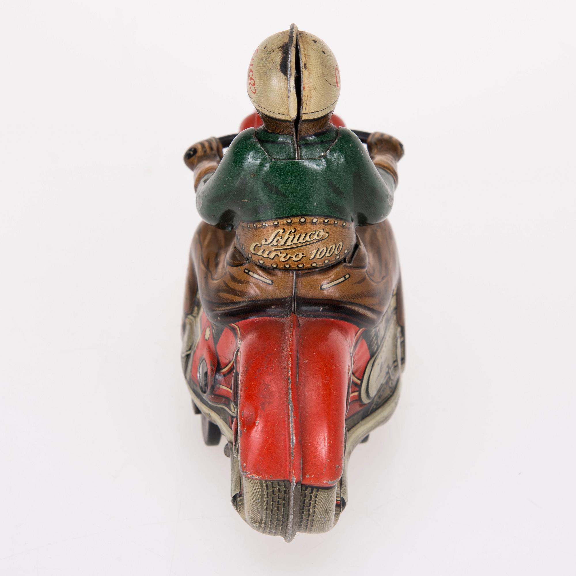 MOTORCYKEL, plåt, Curvo 1000, Schuco, Tyskland, 1900-talets mitt.